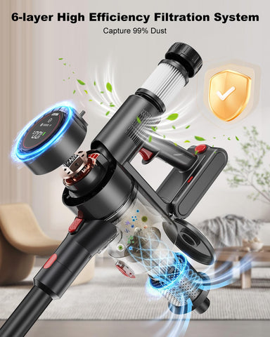 Prasky cordless vacuum LED headlight reveals hidden dust