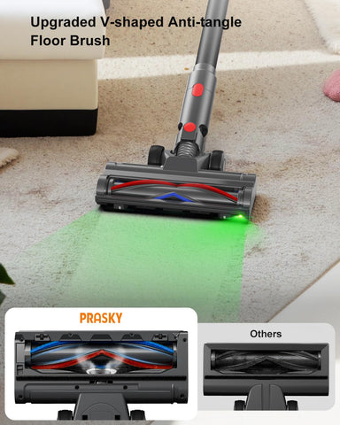 Prasky anti-tangle brushroll prevents hair wrap during pet cleanup