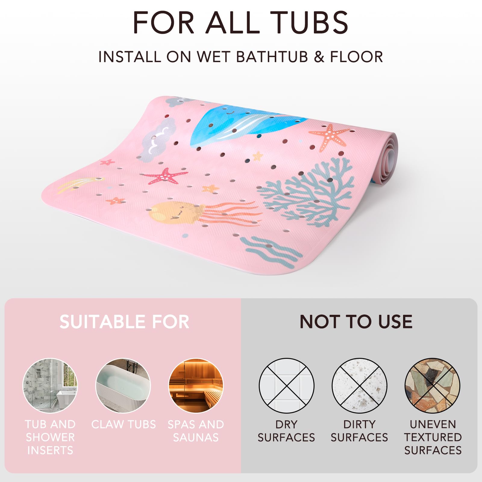 PRATIQUE machine washable design for easy cleanup after baths