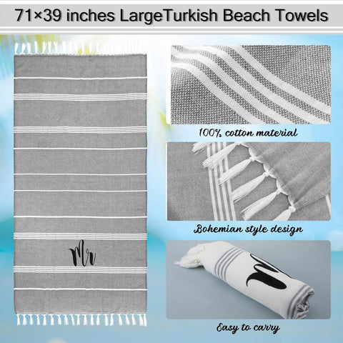 Preboun honeymoon towels with embroidery and tassels for couples travel moments