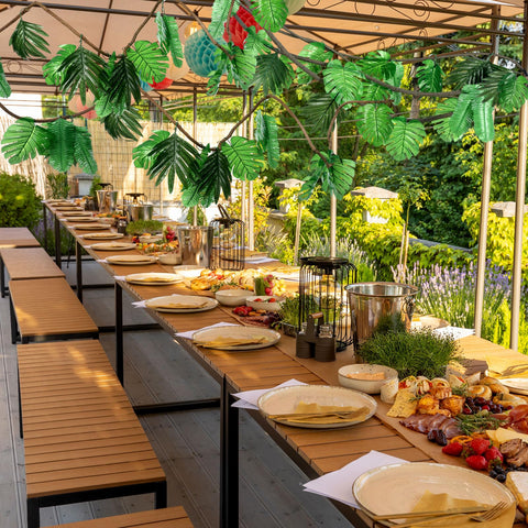 Preboun bendable rattan wraps arches and pillars for immersive setups.