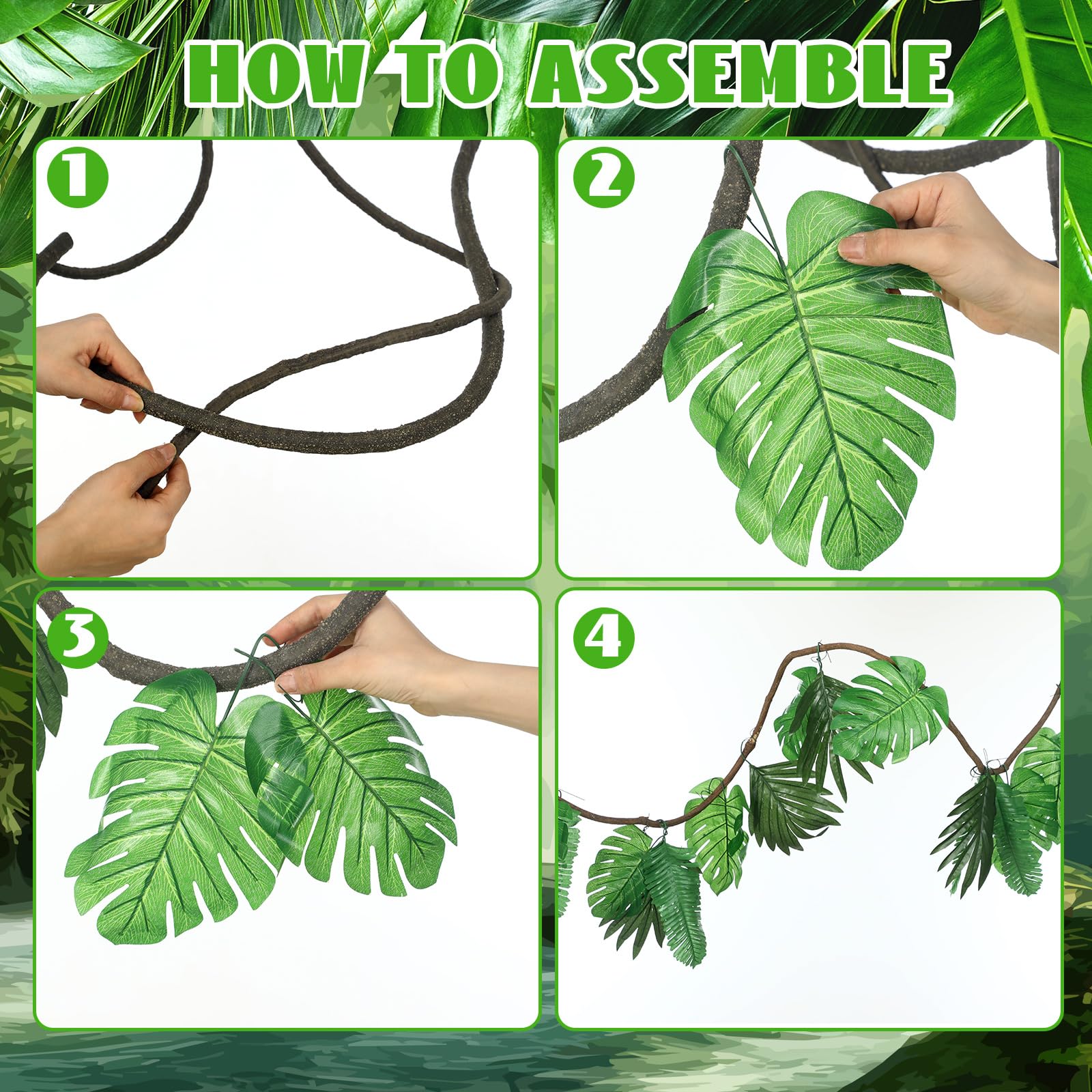 Preboun tropical palm leaves 6-7 inch create layered wall accents.