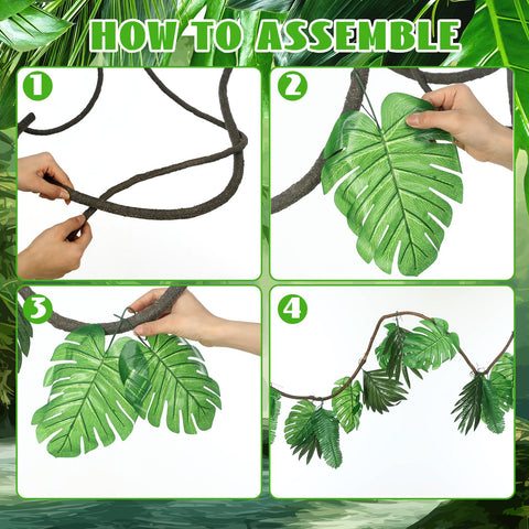 Preboun tropical palm leaves 6-7 inch create layered wall accents.
