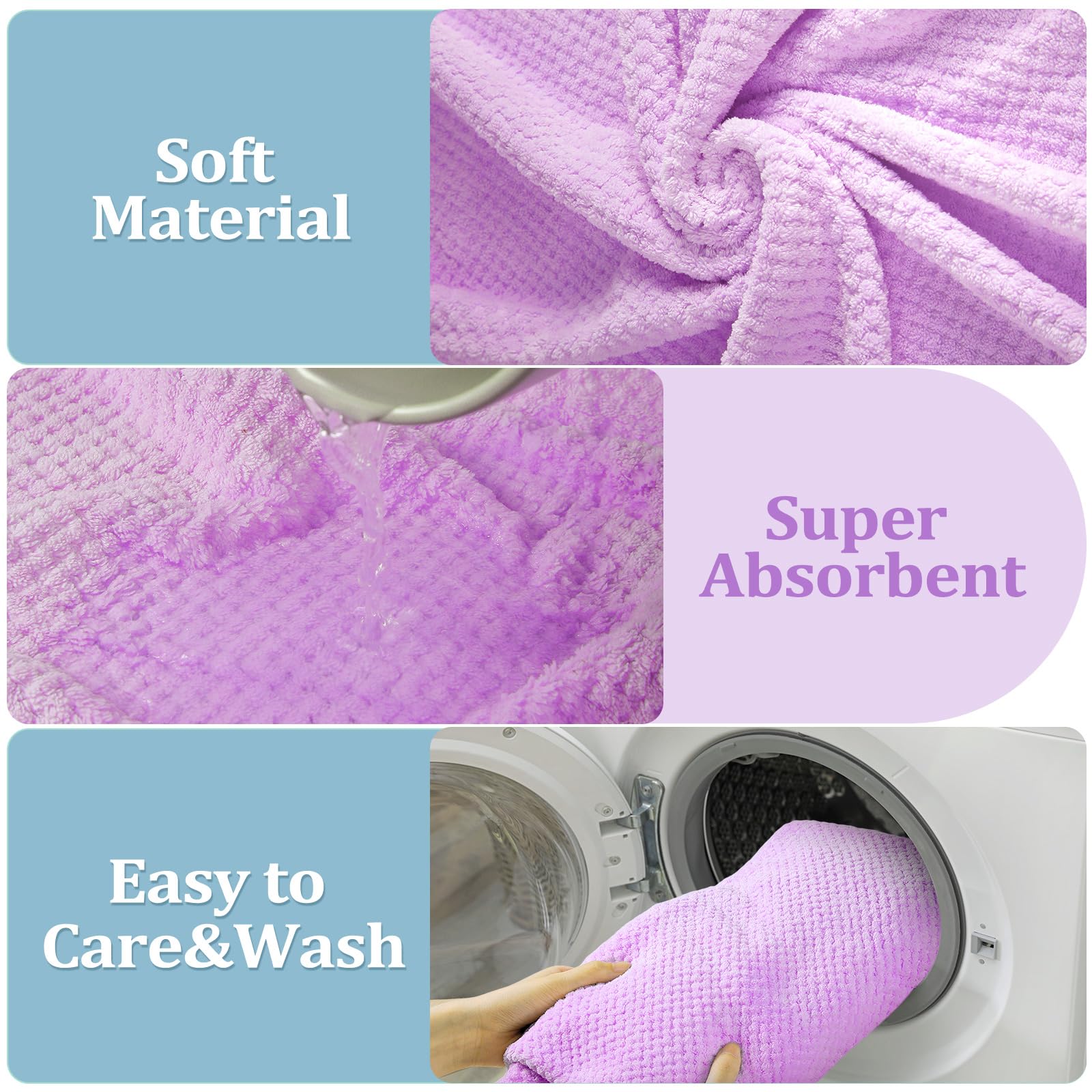 Washcloth 12 x 12 inches ideal for cleansing and makeup removal.