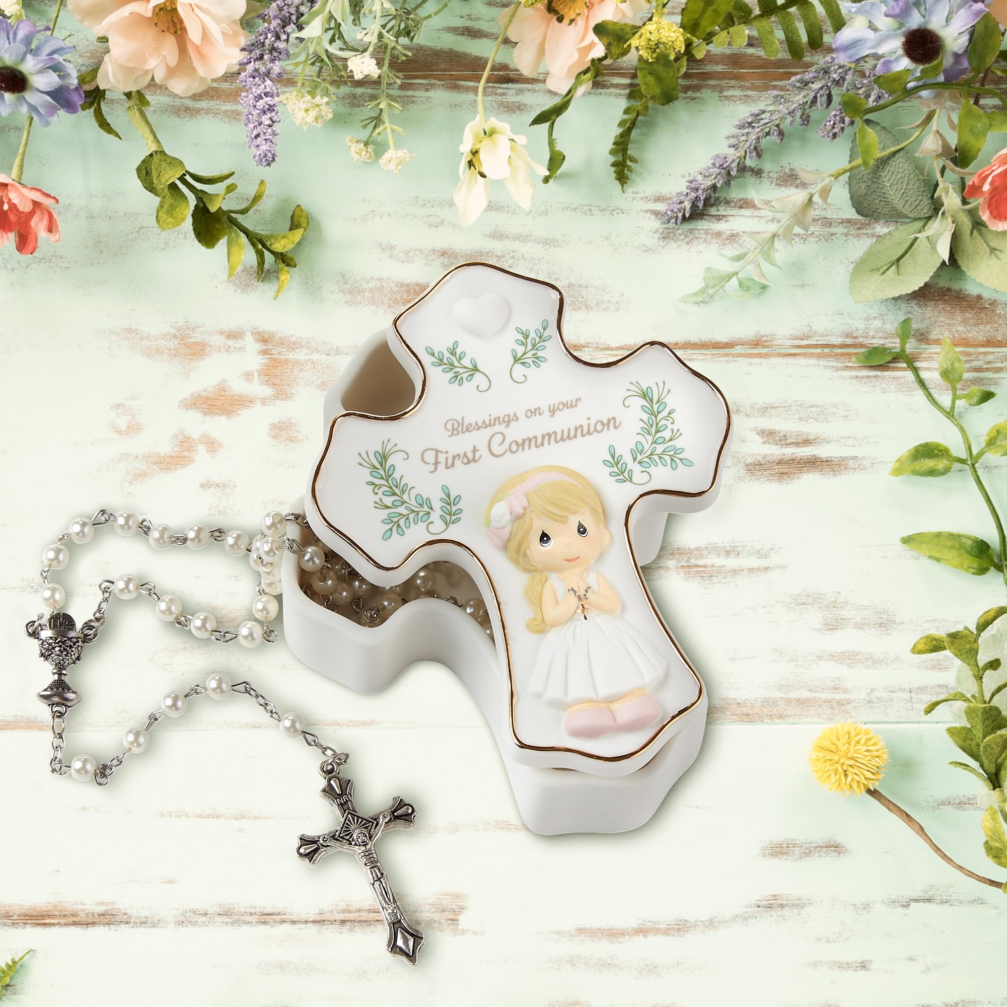 Precious Moments bedside prayer display showcasing a cherished keepsake.