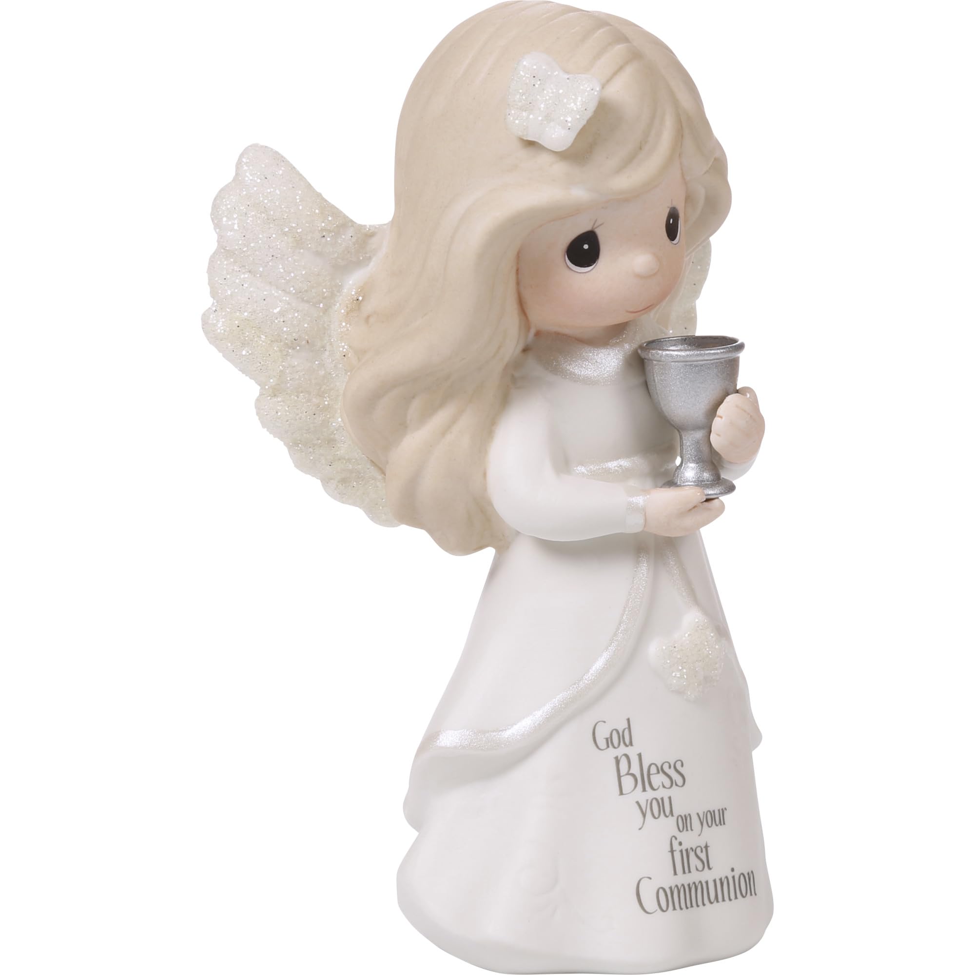 Precious Moments bisque porcelain figurine showcases fine craftsmanship and heirloom potential.