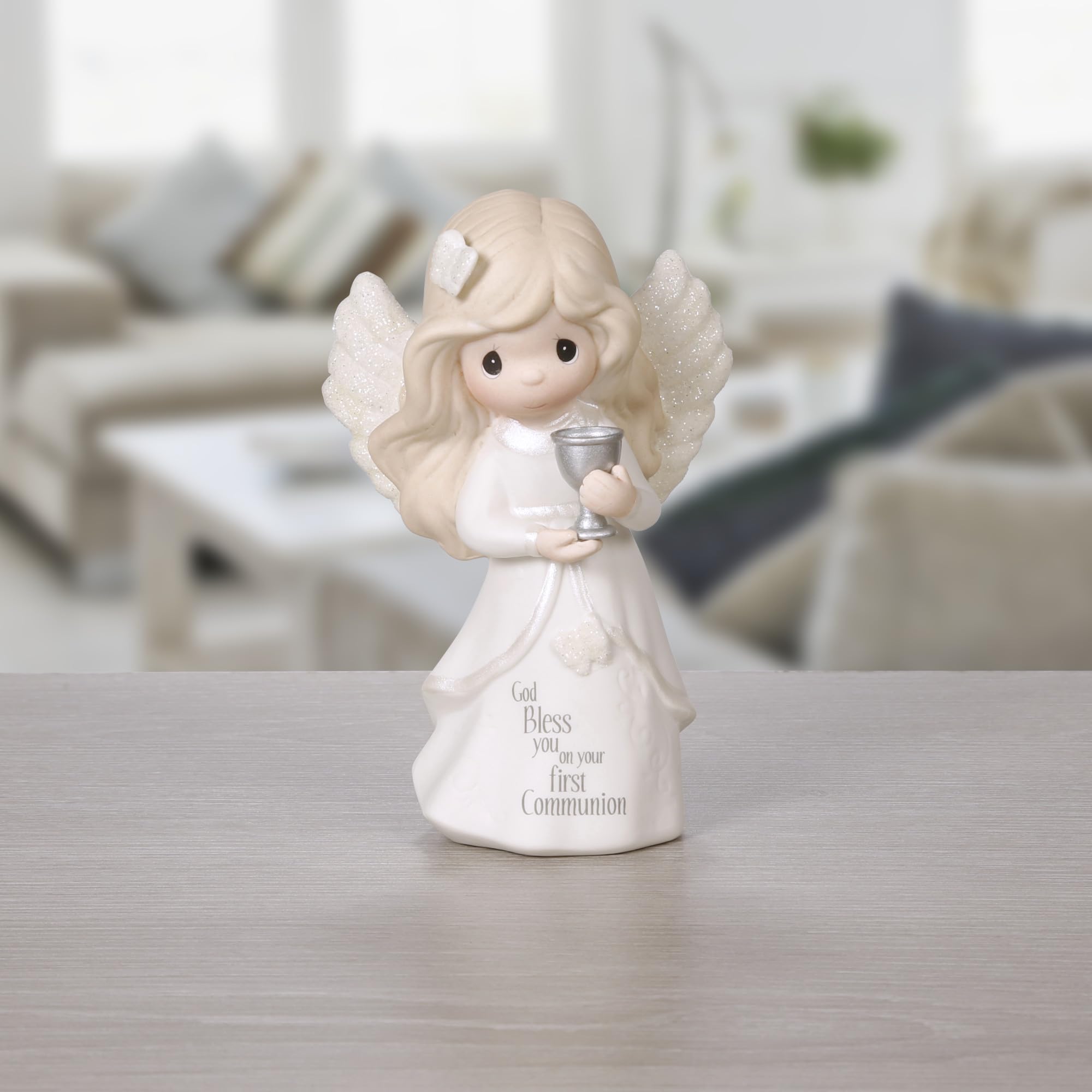 Precious Moments display-ready angel fits bedside table or shelf.