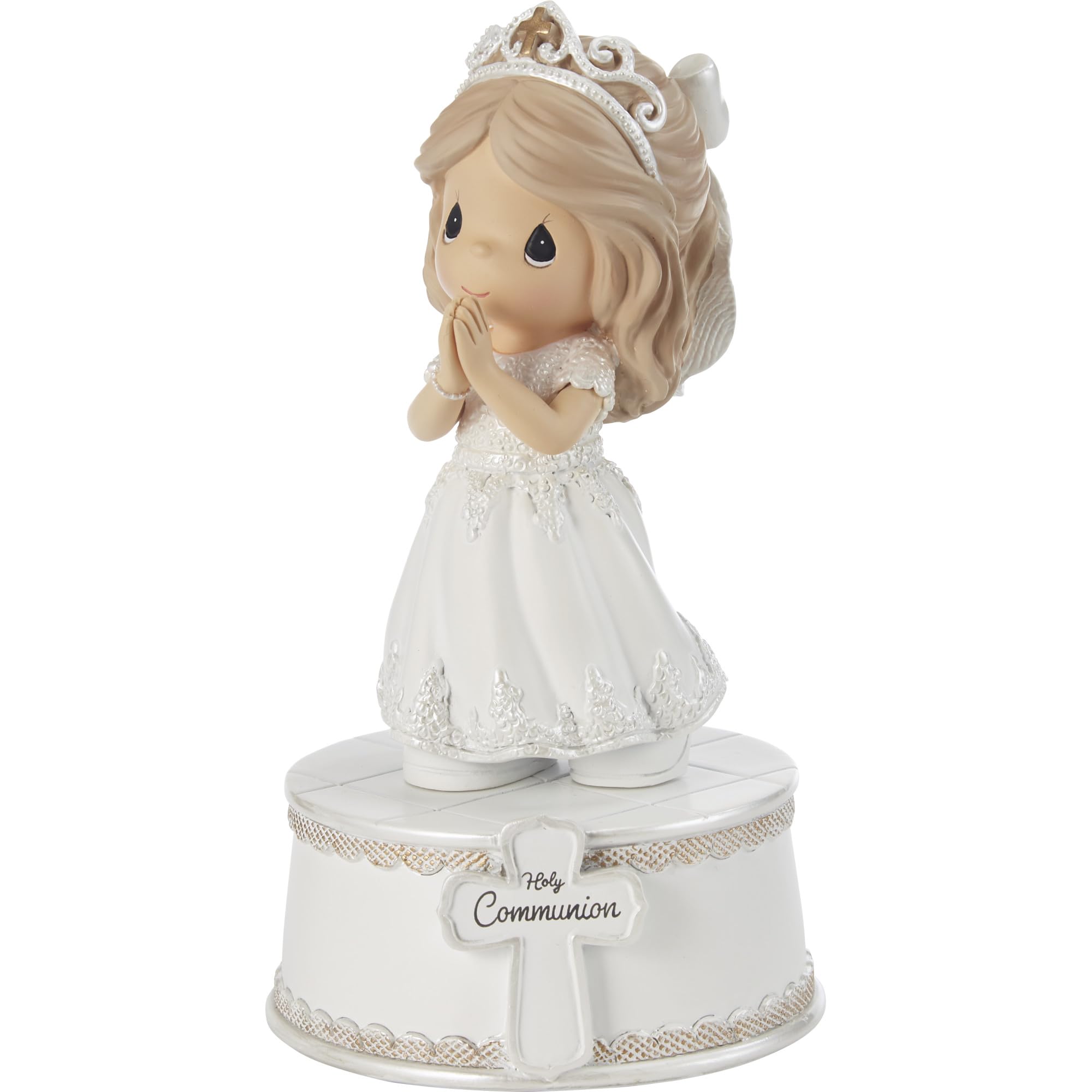 Precious Moments Holy Communion girl musical figurine in prayer, ideal First Communion keepsake for display