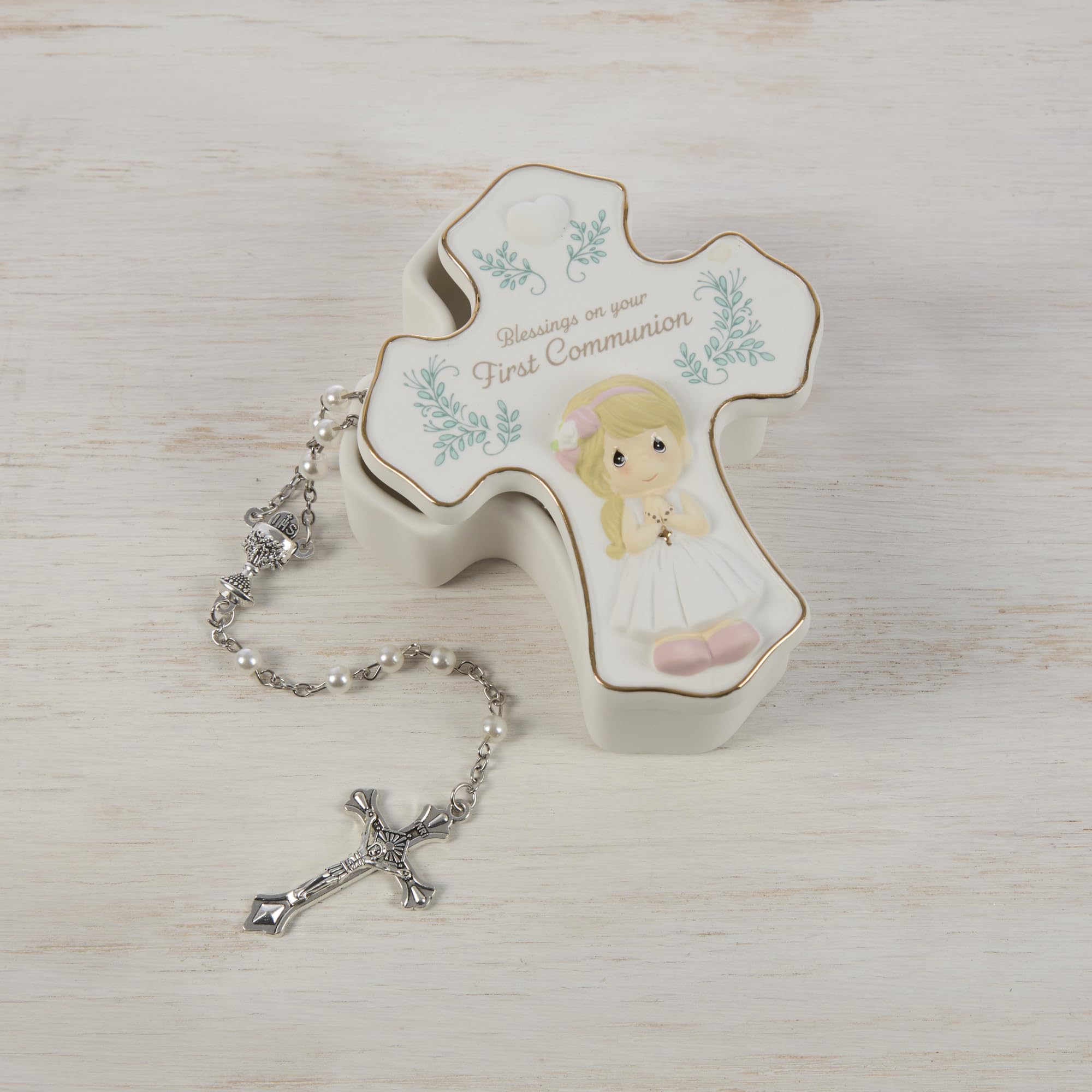 Precious Moments small treasures inside box for jewelry or notes.