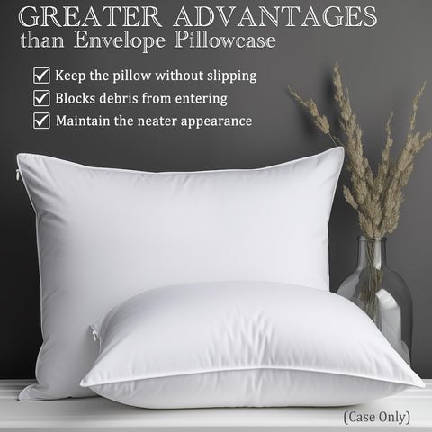 Precoco pillow cases hidden-zipper-detail; secure fit overnight for pillows and sleep comfort.