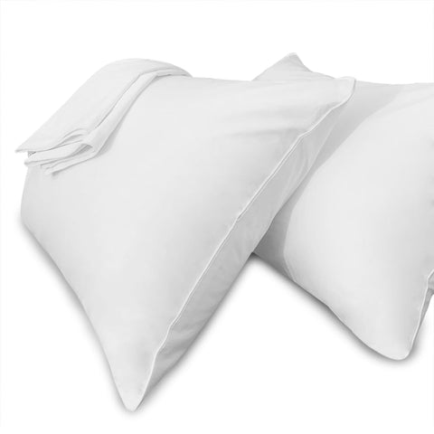 Precoco white pillow cases 4-pack with queen size fit and cooling comfort.