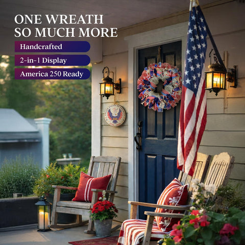 Presentastic 24-inch wreath stands out on doors, walls, or mantels