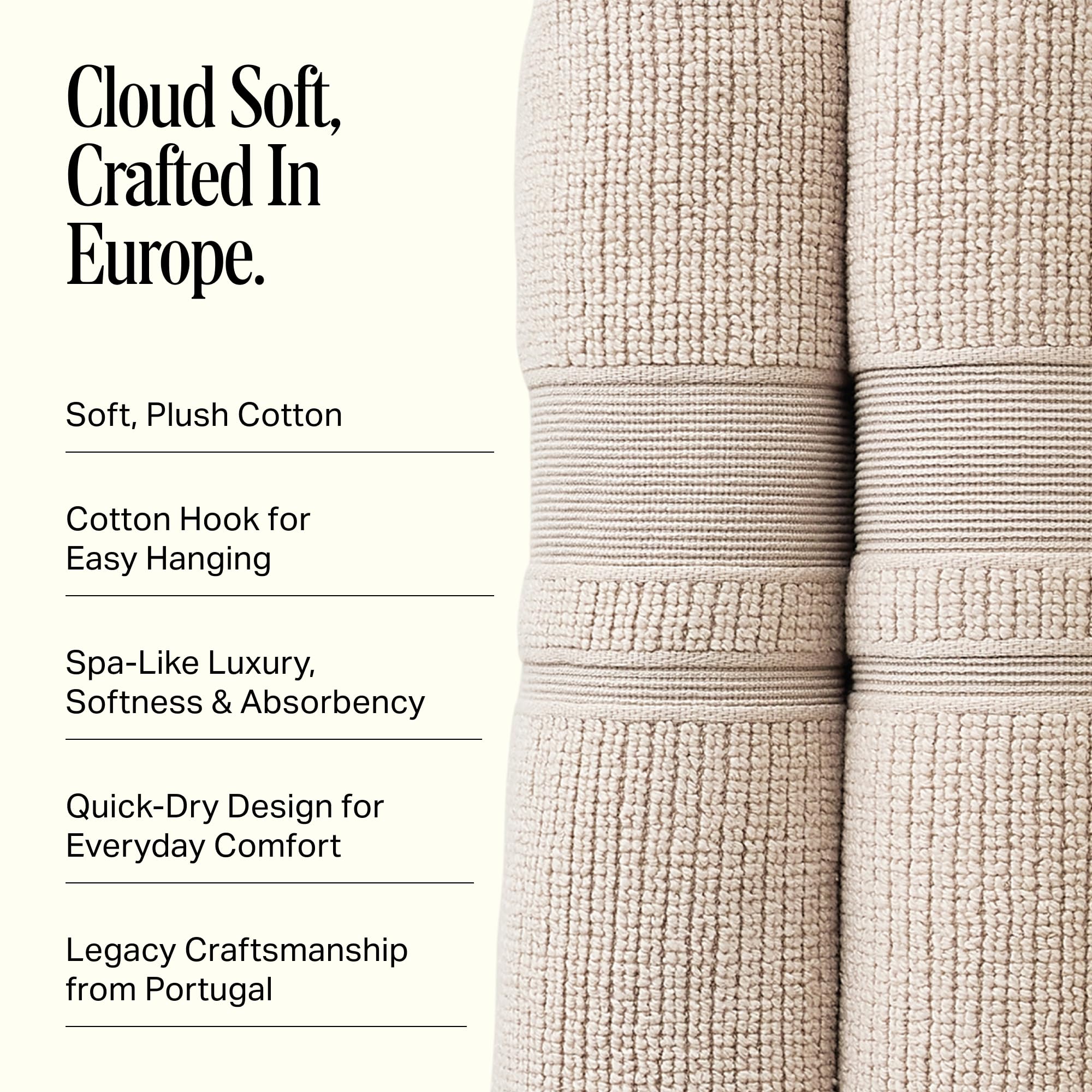 Preston Lane Douro towels demonstrate quick-dry, high absorbency.
