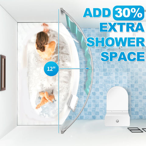 PrettyHome arc-design rod with rotate bracket for flexible wall angles.