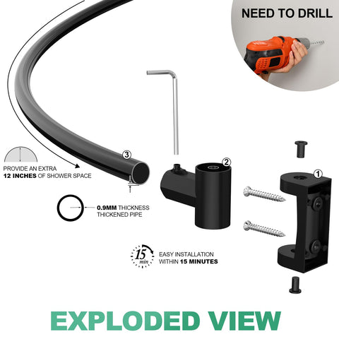 PrettyHome 0-9mm thick aluminum rod ensures durable support