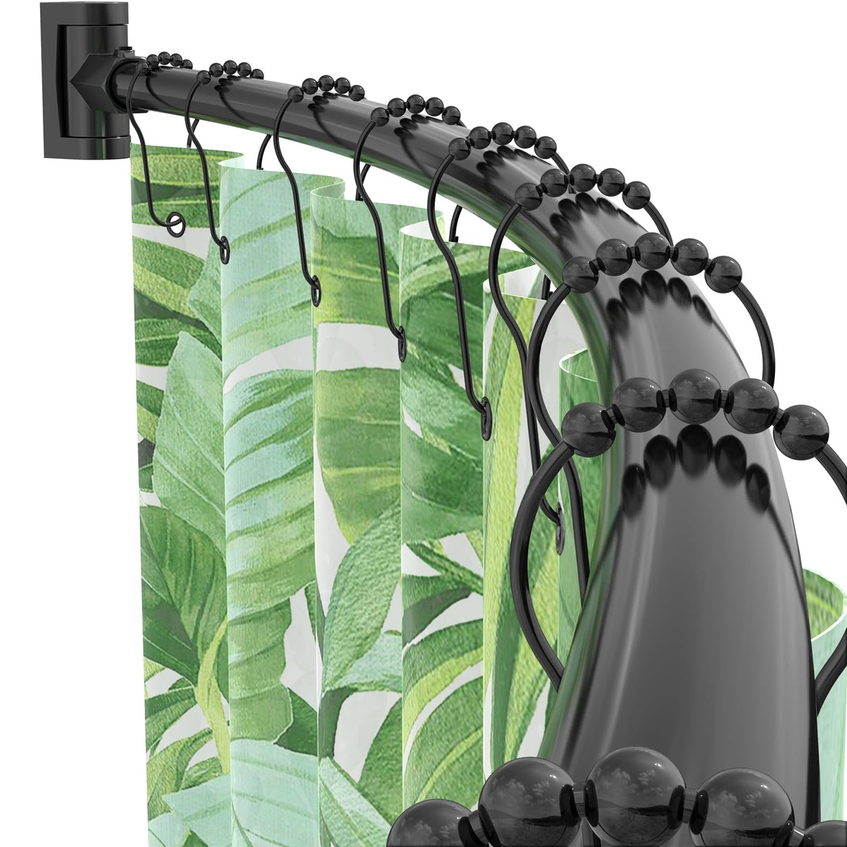 PrettyHome curved shower rod 38-72 inches expands shower space for easier movement