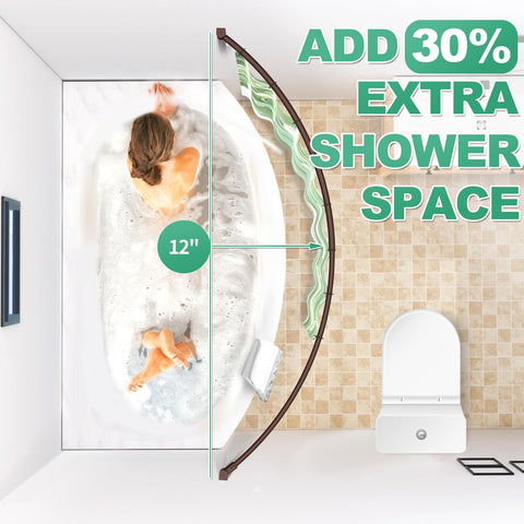 PrettyHome rotate-bracket curved rod enables flexible installation angles.