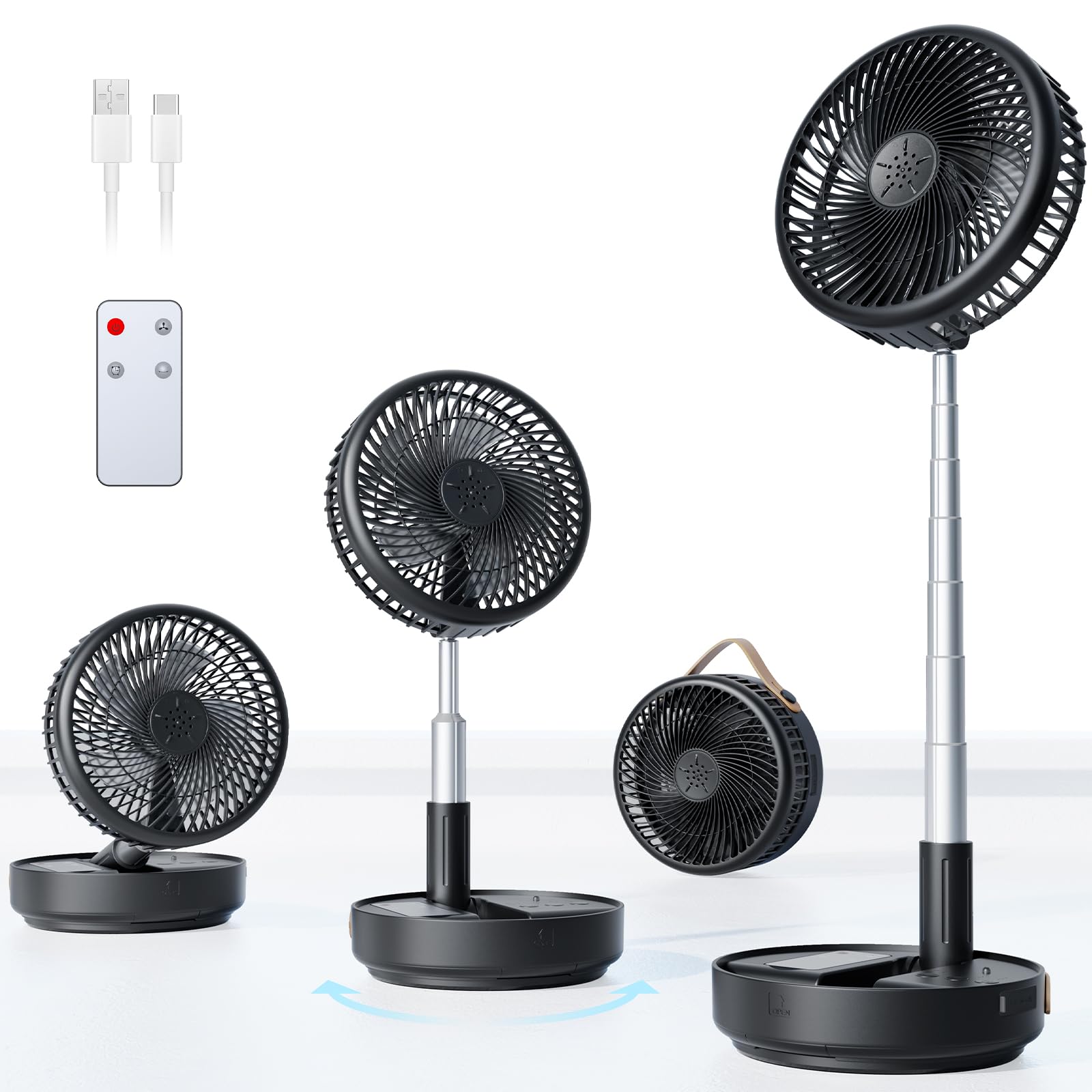 Primelove travel fan with remote for convenient cooling on the go.