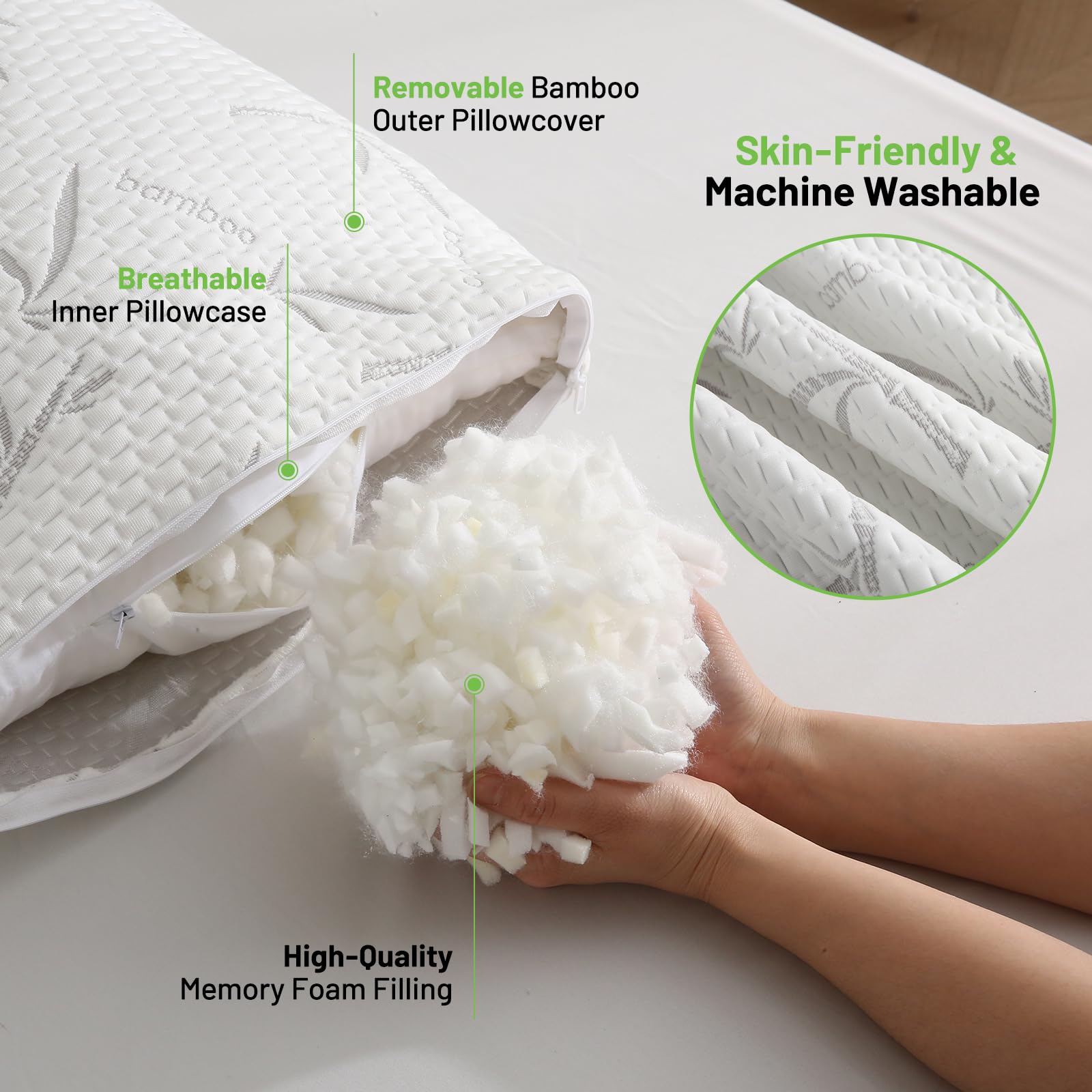 Primesoft long pillow for side sleepers 20x54 inches promotes spine alignment