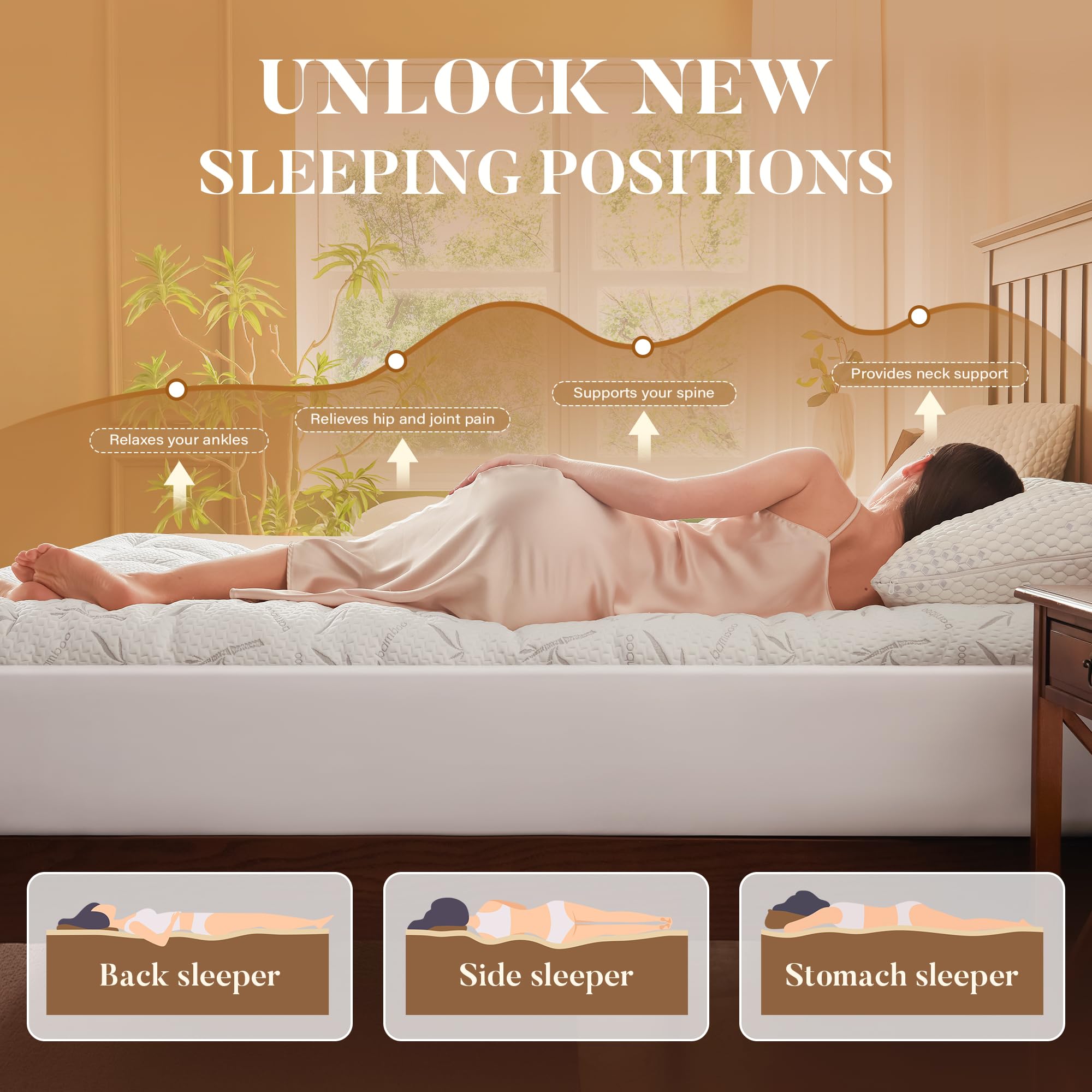 Breathable fabric keeps sleep cool and comfortable with the Primesoft topper.