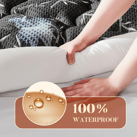 Primesoft wave-stitch design topper adds stylish texture to bed.
