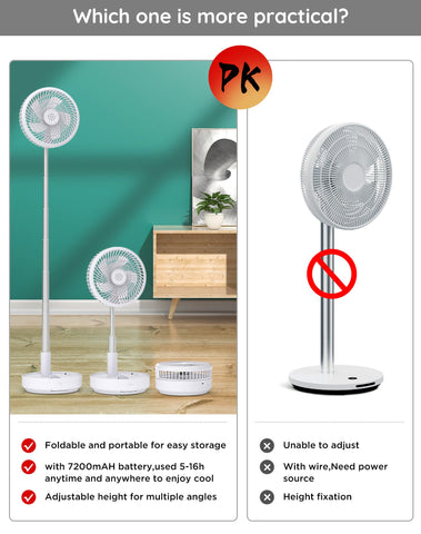 Primevolve fan adjustable height for versatile airflow at desks, beds, and floors.