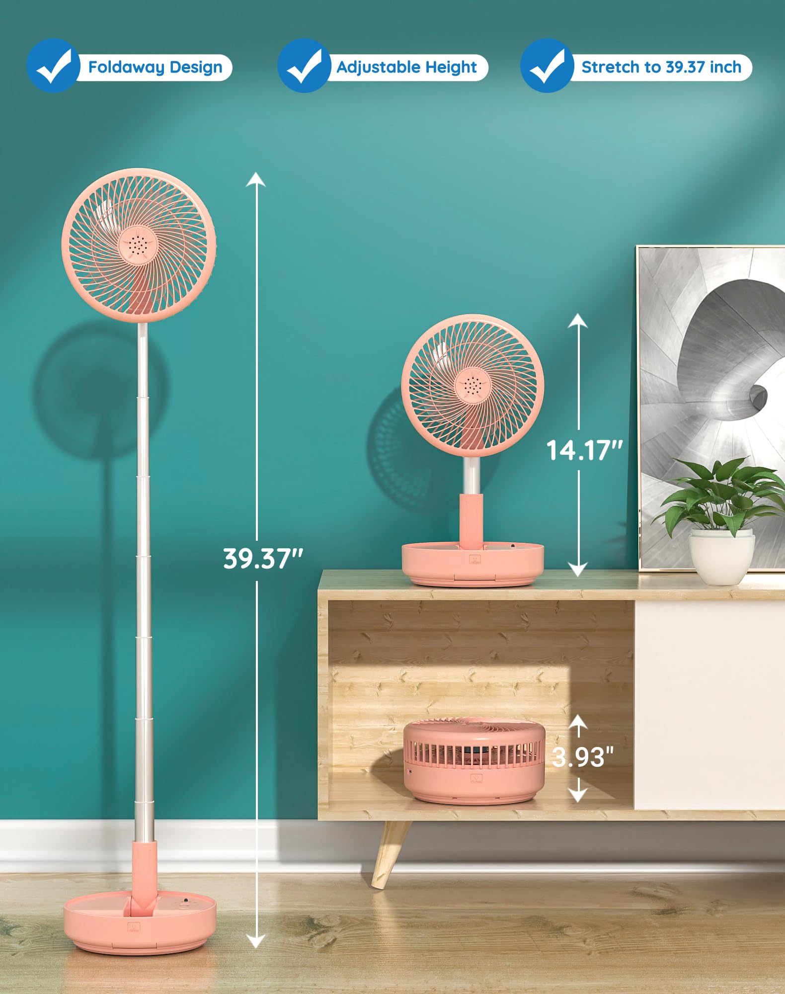 Primevolve battery-operated fan charging via USB-C for flexible, cordless power.