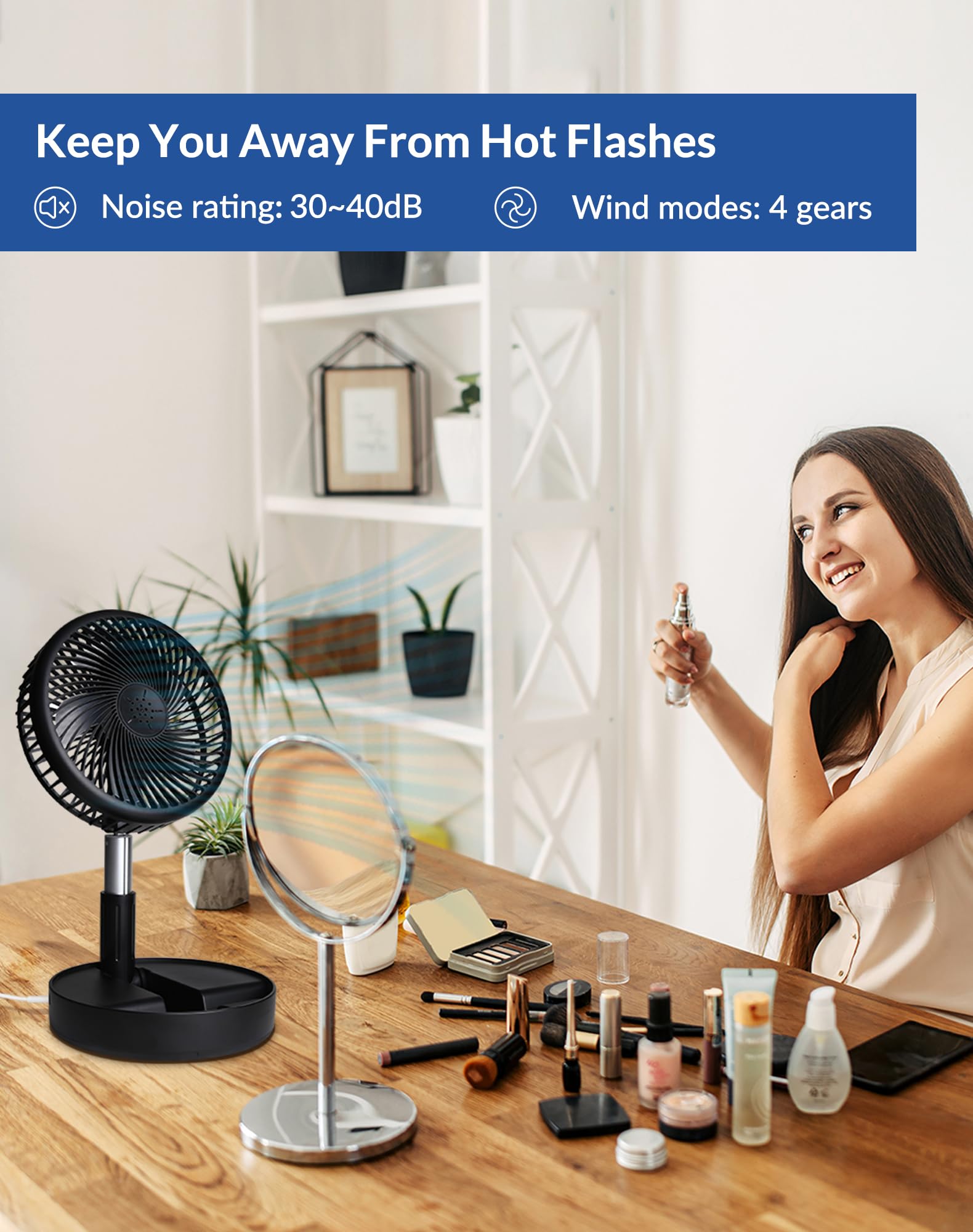 Primevolve fan features four speeds for customizable breeze.