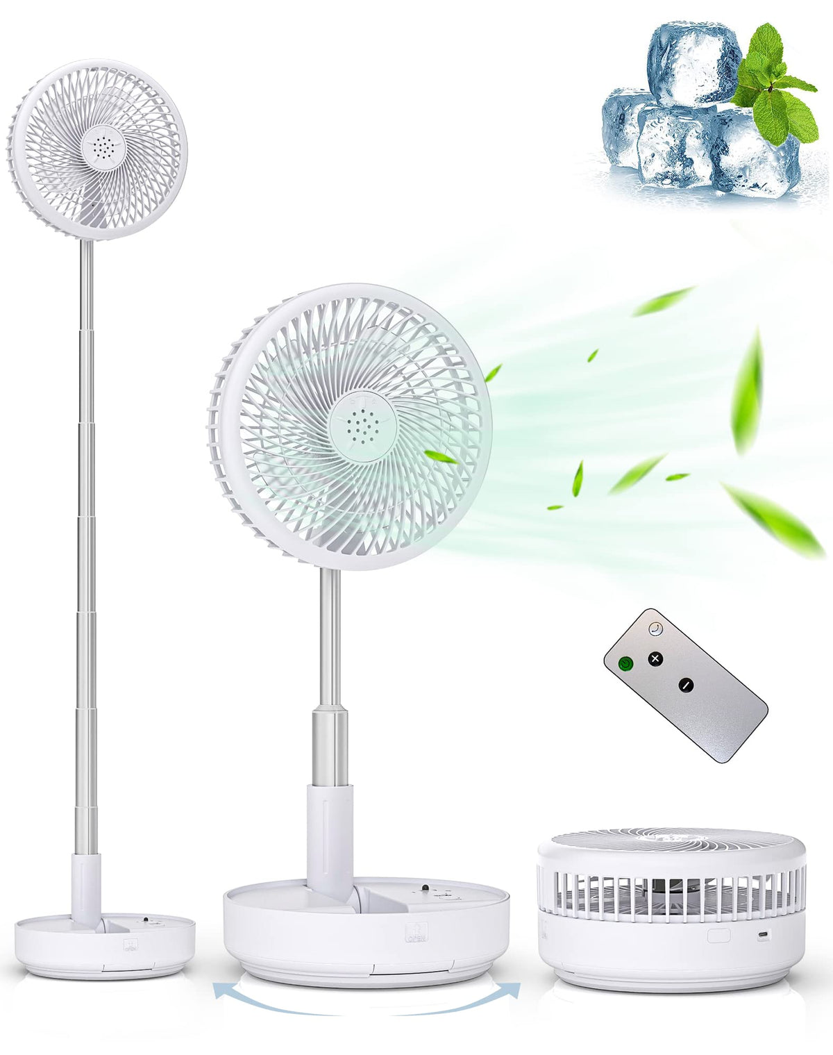 Primevolve portable oscillating fan with remote control for easy cooling from anywhere.