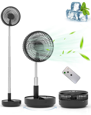 Primevolve portable oscillating fan with remote for convenient cooling from a distance.