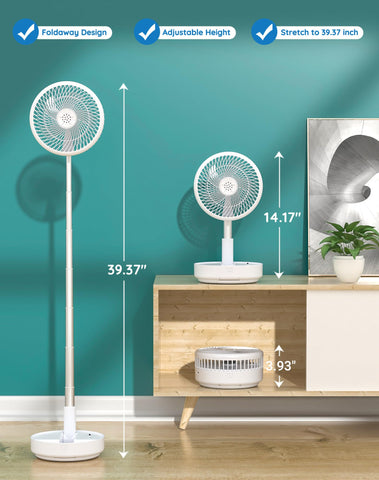 Primevolve fan rechargeable battery via USB-C for cordless cooling anywhere.
