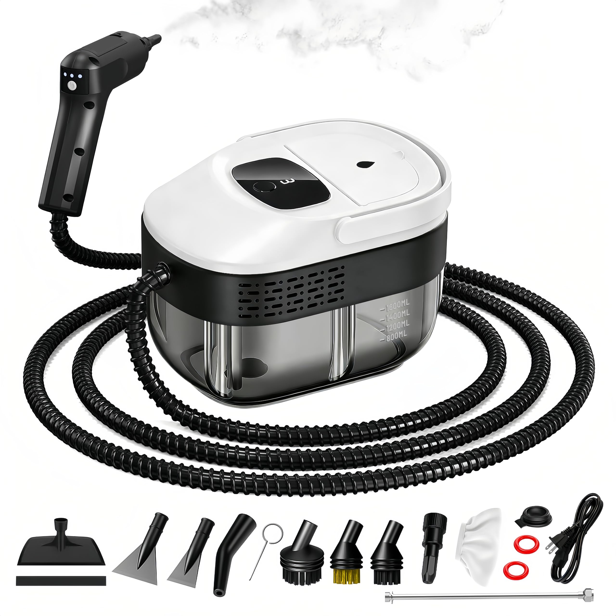 Primiorix pressurized steam cleaner with 54oz tank for extended cleaning sessions