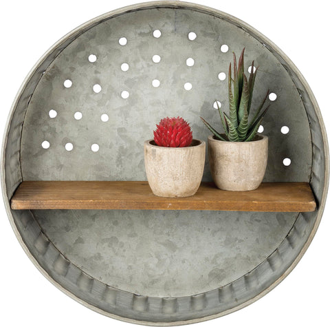 Primitives by Kathy 38024 rustic farmhouse decor blends wood and galvanized metal.