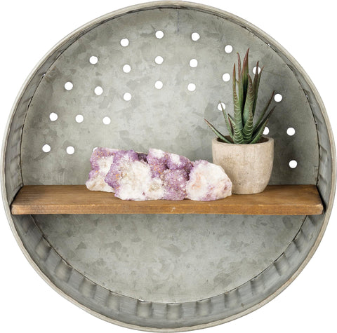 Primitives by Kathy 38024 wooden shelf anchors decor in kitchen or living spaces.