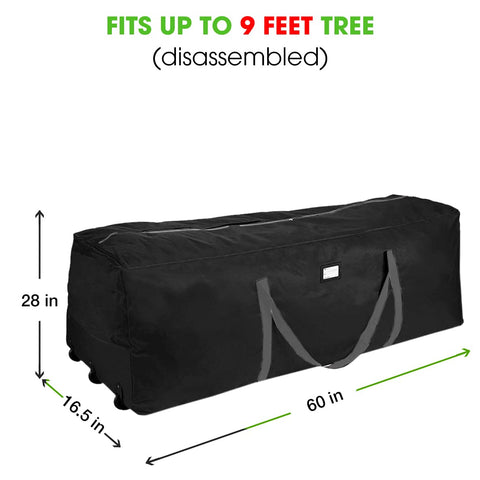 Primode Christmas Tree Storage Bag side tag compartment for inventory.