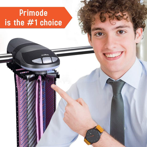 Primode rotation button enables easy viewing of ties.