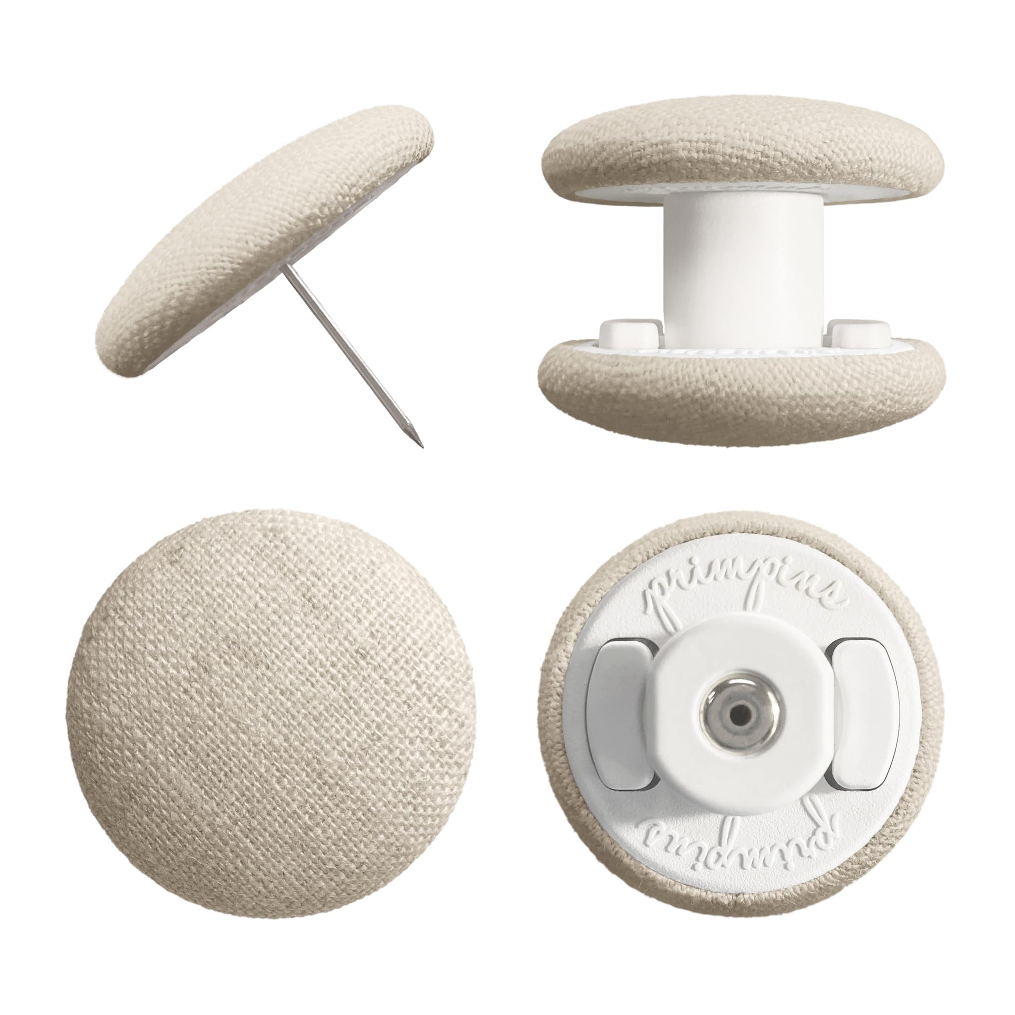 Primpins duvet clips in natural linen keep the duvet in place for a neat bed