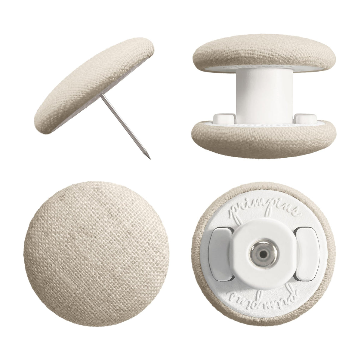 Primpins duvet clips in natural linen keep the duvet in place for a neat bed