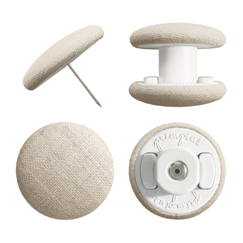 Primpins duvet clips in natural linen keep the duvet in place for a neat bed