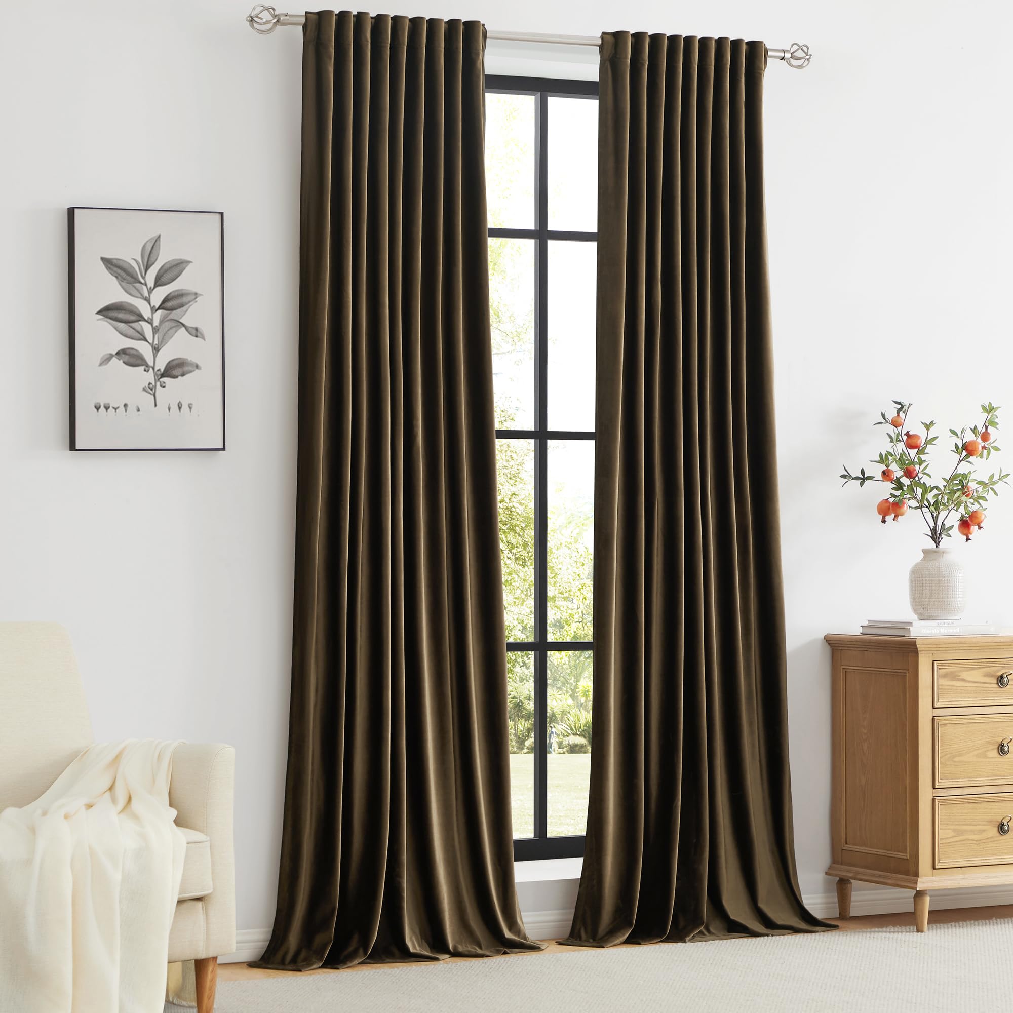 PRIMROSE Brown Velvet Curtains care instructions ensure long-lasting softness.