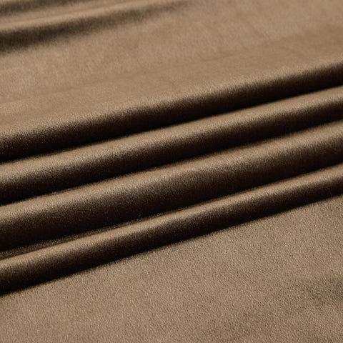 PRIMROSE Brown Velvet Curtains room scene demonstrates luxurious living room ambiance.