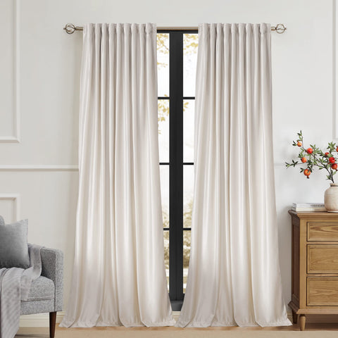PRIMROSE 84in velvet curtains with thermal liner for better heat insulation