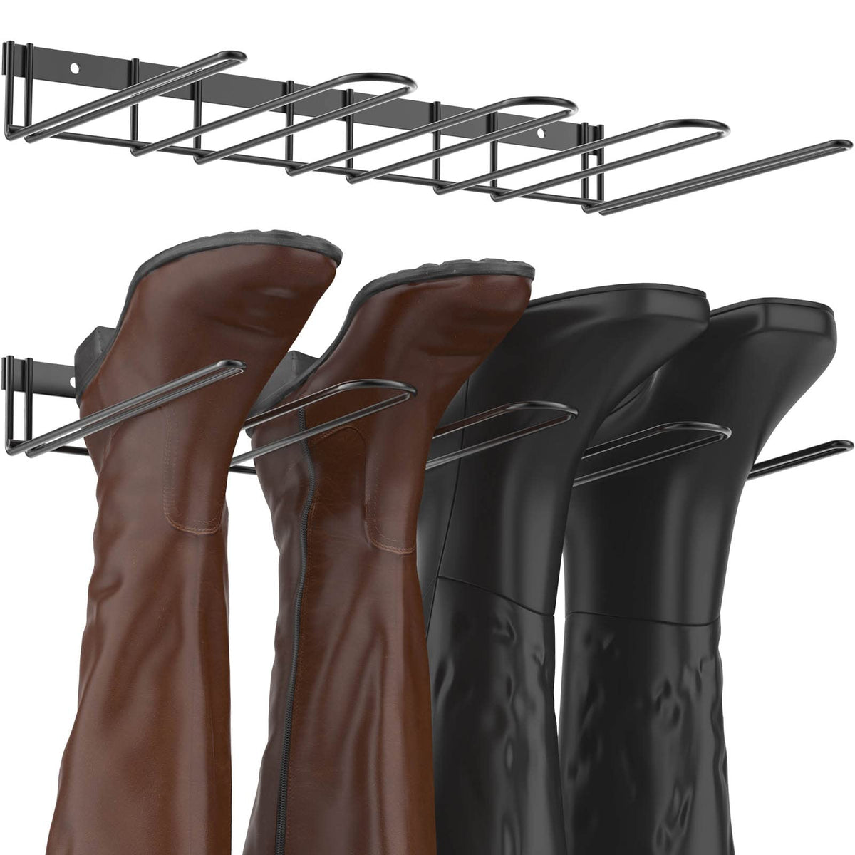 PrimZooty boot rack wall-mounted four-pair keeps boots organized and dry