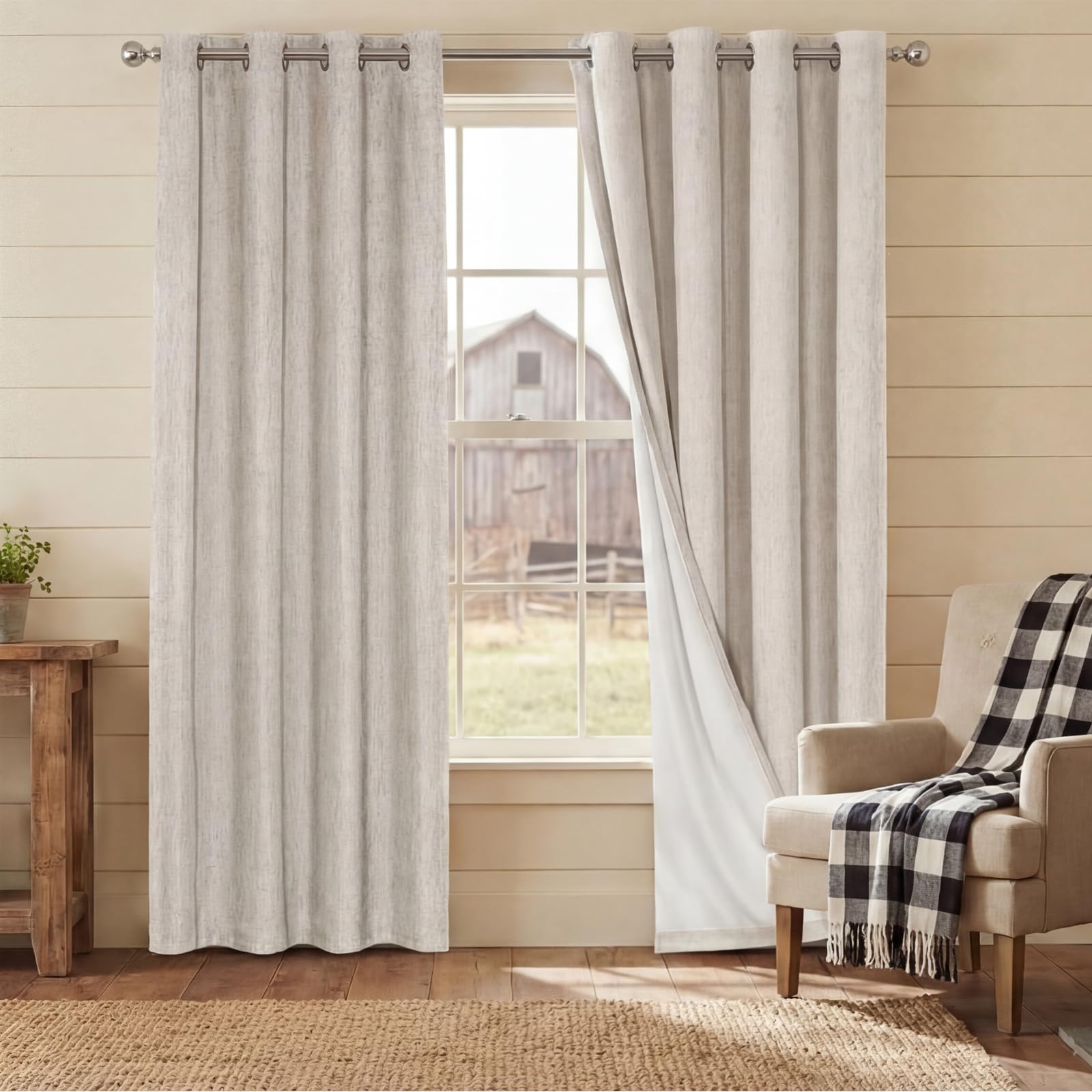 PrinceDeco machine-washable curtains for easy cold-water care