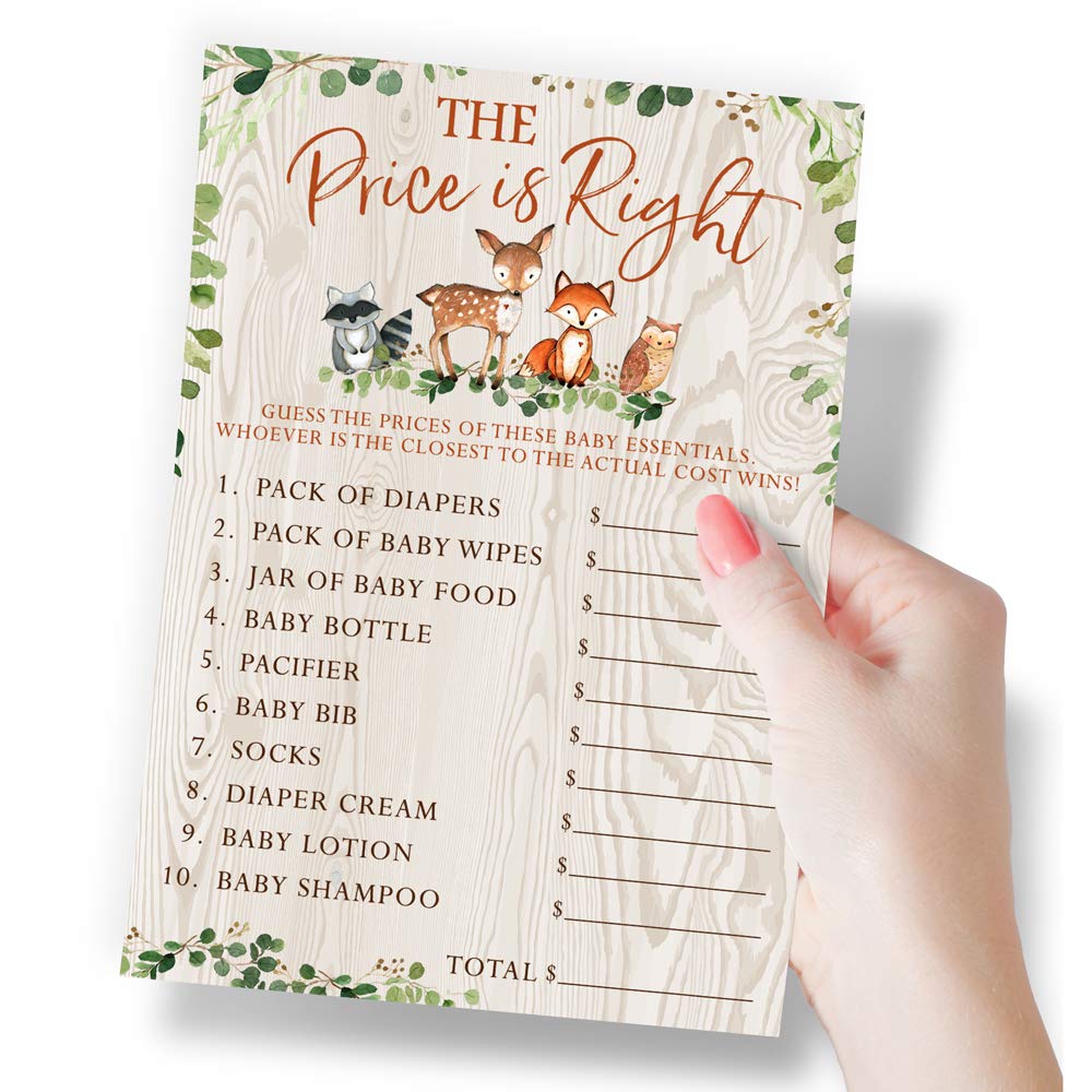 Printed Party Woodland bingo gift cards for engaging gift-open moments