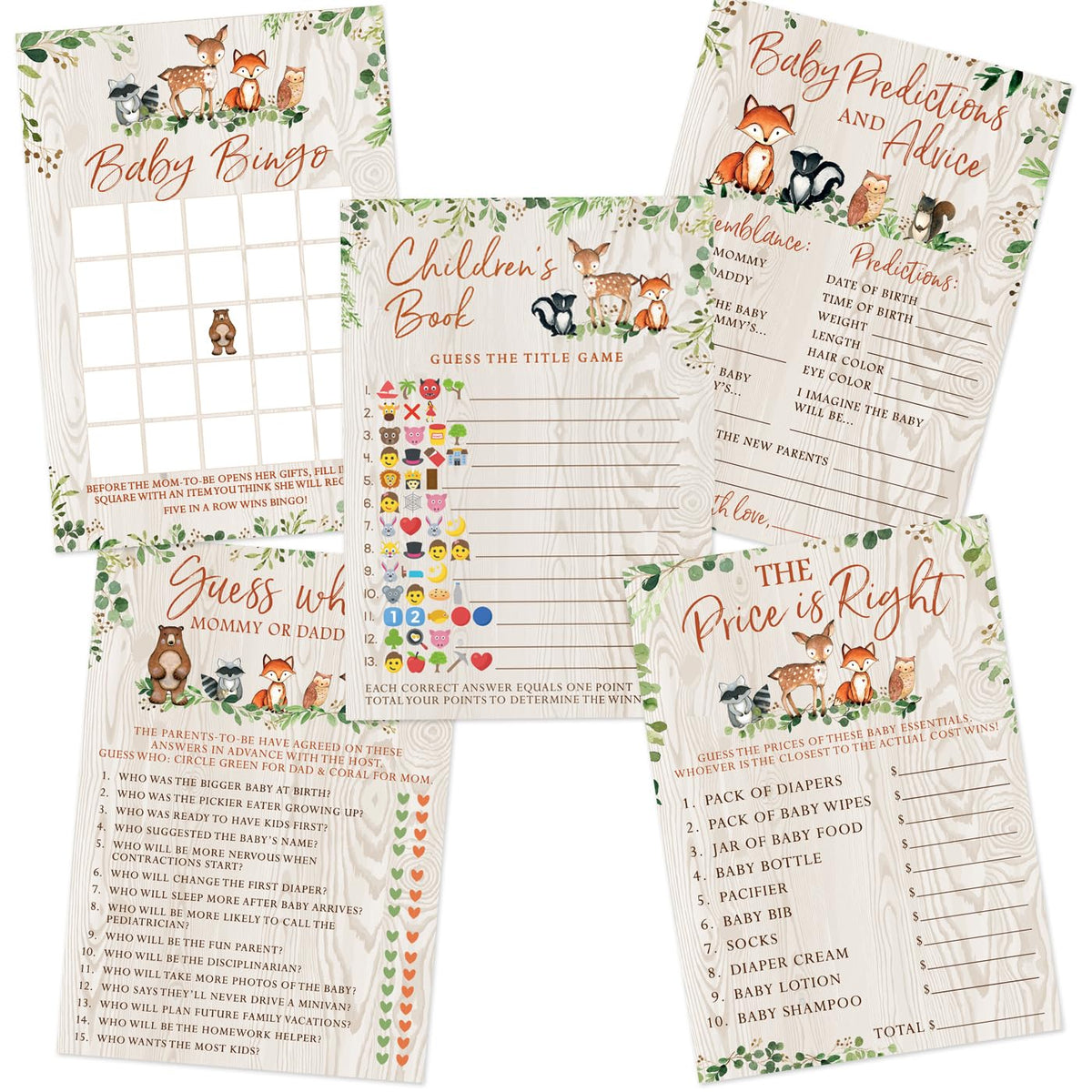 Printed Party Woodland game set cover with forest theme for quick setup
