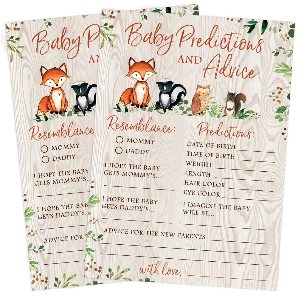 Printed Party Woodland double-sided cards reducing paper use and setup time