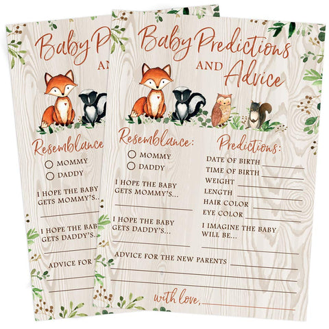Printed Party Woodland double-sided cards reducing paper use and setup time