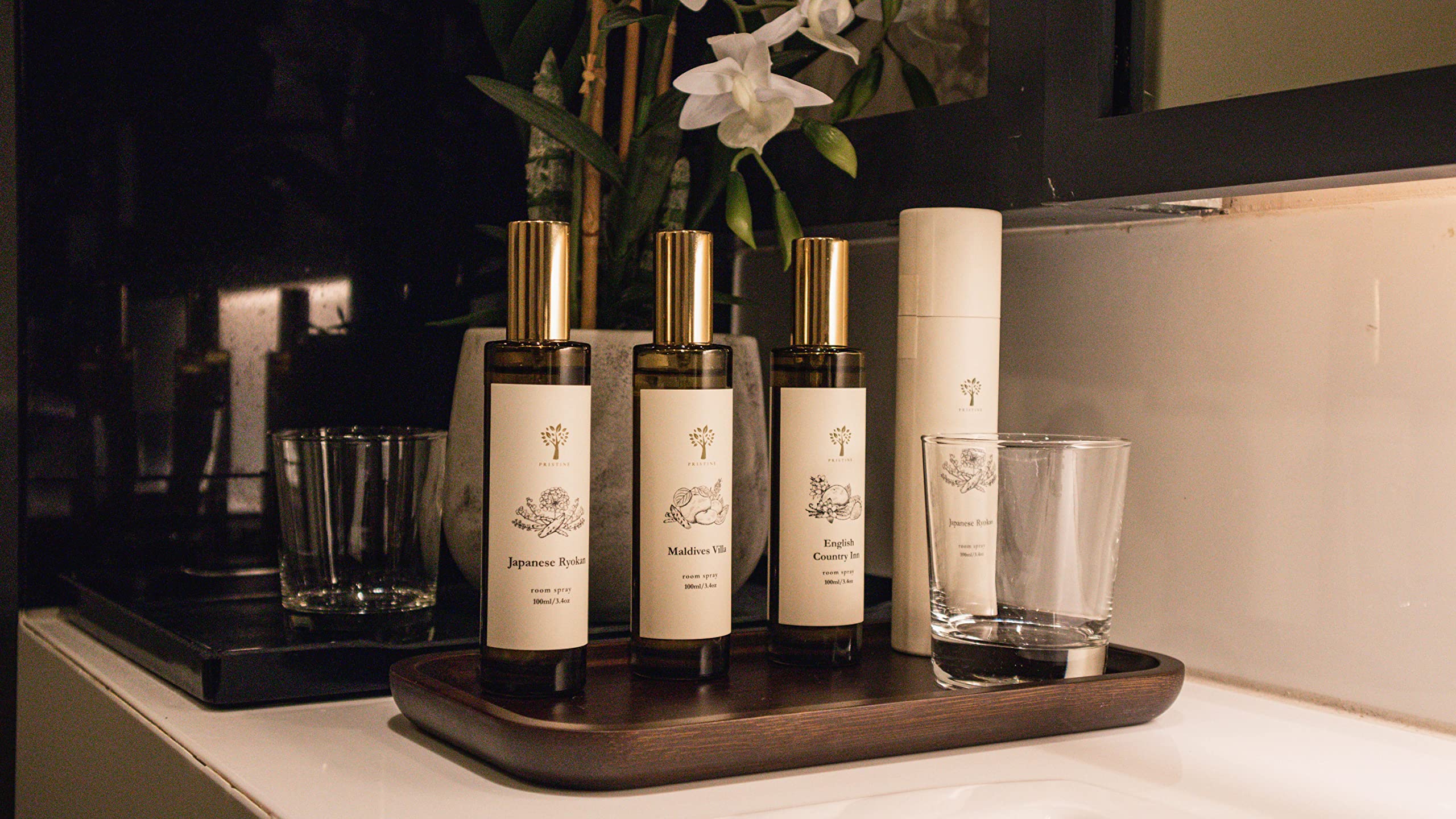 Pristine packaging and display box for easy home fragrance use.