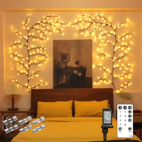 Probapro Enchanted Willow Vine Lights, 7.5 ft display, soft ambient glow for cozy spaces.